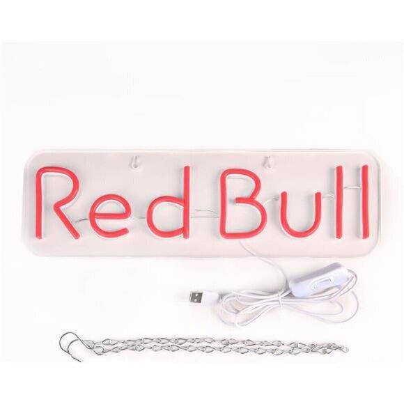 Red Bull Energy Drink Neon Sign for Wall Decor Acrylic LED Neon Light Home Bar - Picture 4 of 7